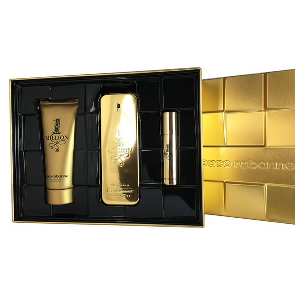 1 Million for Men by Paco Rabanne 3.4 oz Eau de Toilette Spray 3 pc Set