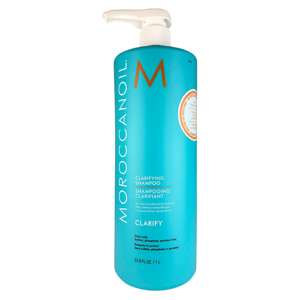 MOROCCANOIL Clarifying Shampoo for Hair Burdened by Buildup 33.8 oz Liter Color-Safe, Sulfate,Phosphate, Paraben Free