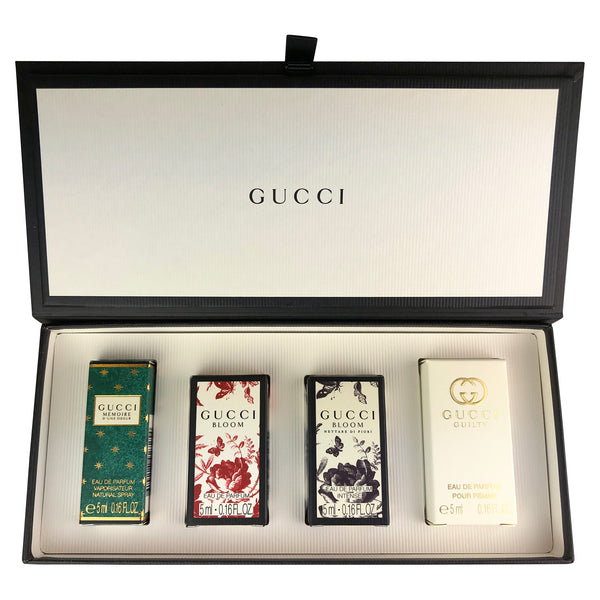 Gucci 4 Pc. Mini Set For Women By Gucci .16 oz Ea Memoire Bloom Nettare Di Fiori Guilty