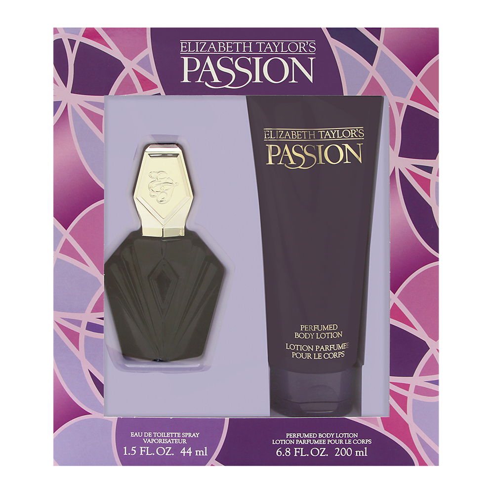 Passion by Elizabeth Taylor for Women 2 Piece Set Includes: 1.5 oz Eau de Toilette Spray + 6.8 oz Body Lotion