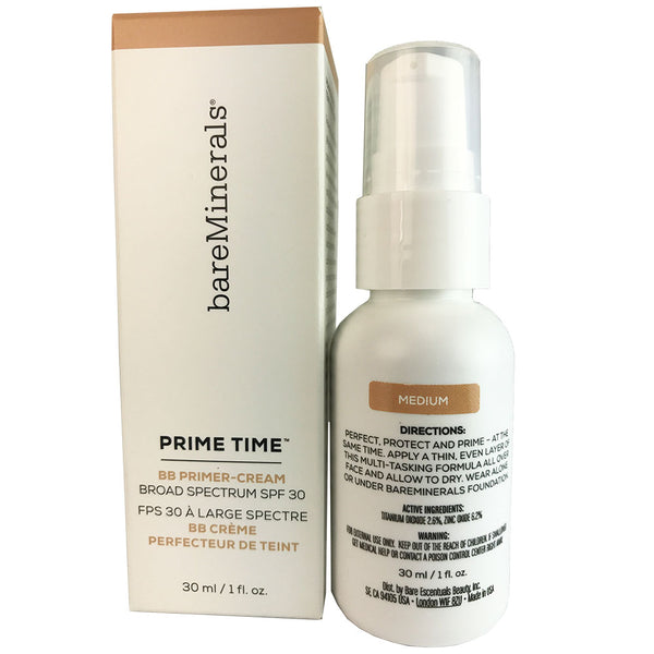 BareMinerals Prime Time BB Primer Cream Daily Defense SPF 30 Medium 1 oz