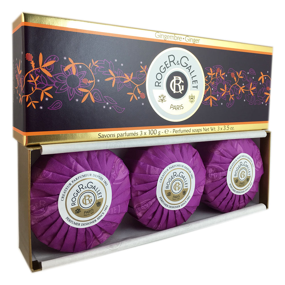 Gingembre By Roger & Gallet 3 x 3.5 oz Pefumed Soaps