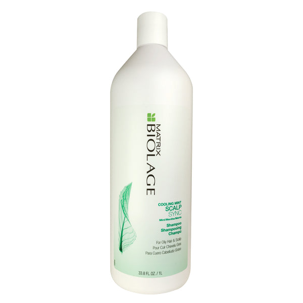 Matrix Biolage Mint Scalp Sync Shampoo Liter 33.8 oz For Oily Hair And Scalp Suitable For Color Treated Hair