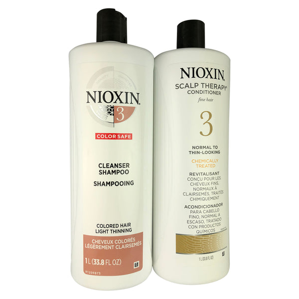 Nioxin System 3 Cleanser And Scalp Hair Therapy Duo 33.8 oz Each