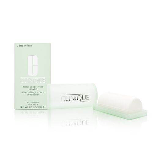 Clinique Facial Soap with Dish - Mild 100g/3.5oz - Dry Combination Skin