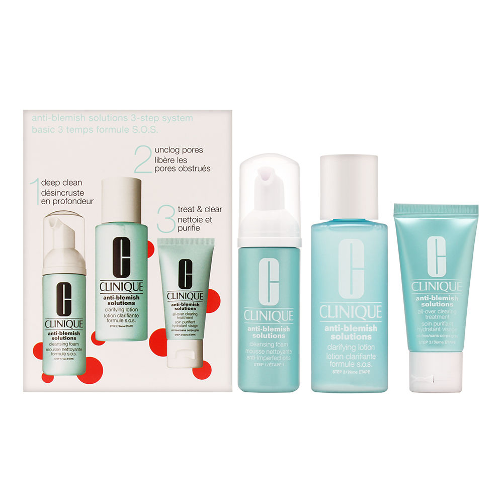 Clinique Acne Solutions Clear Skin System 3 Step Kit 3 Piece Set