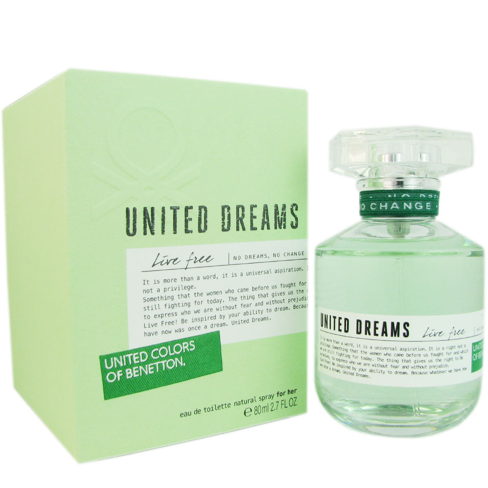 Benetton United Dreams Live Free Women 2.7 oz Eau de Toilette Spray