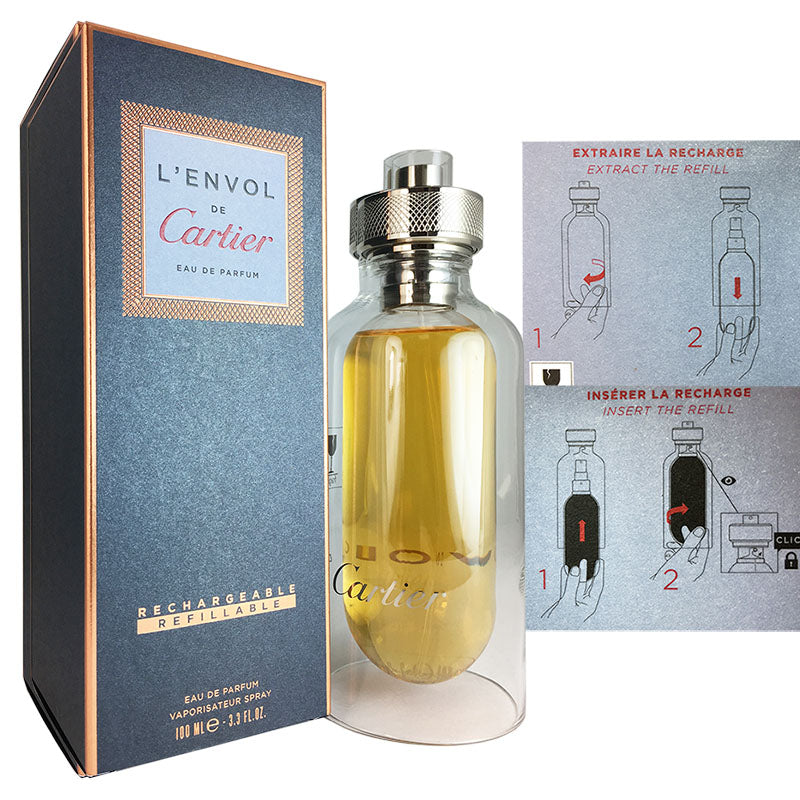 L'envol De Cartier For Men by Cartier 3.3 oz Eau de Parfum REFILLABLE Spray