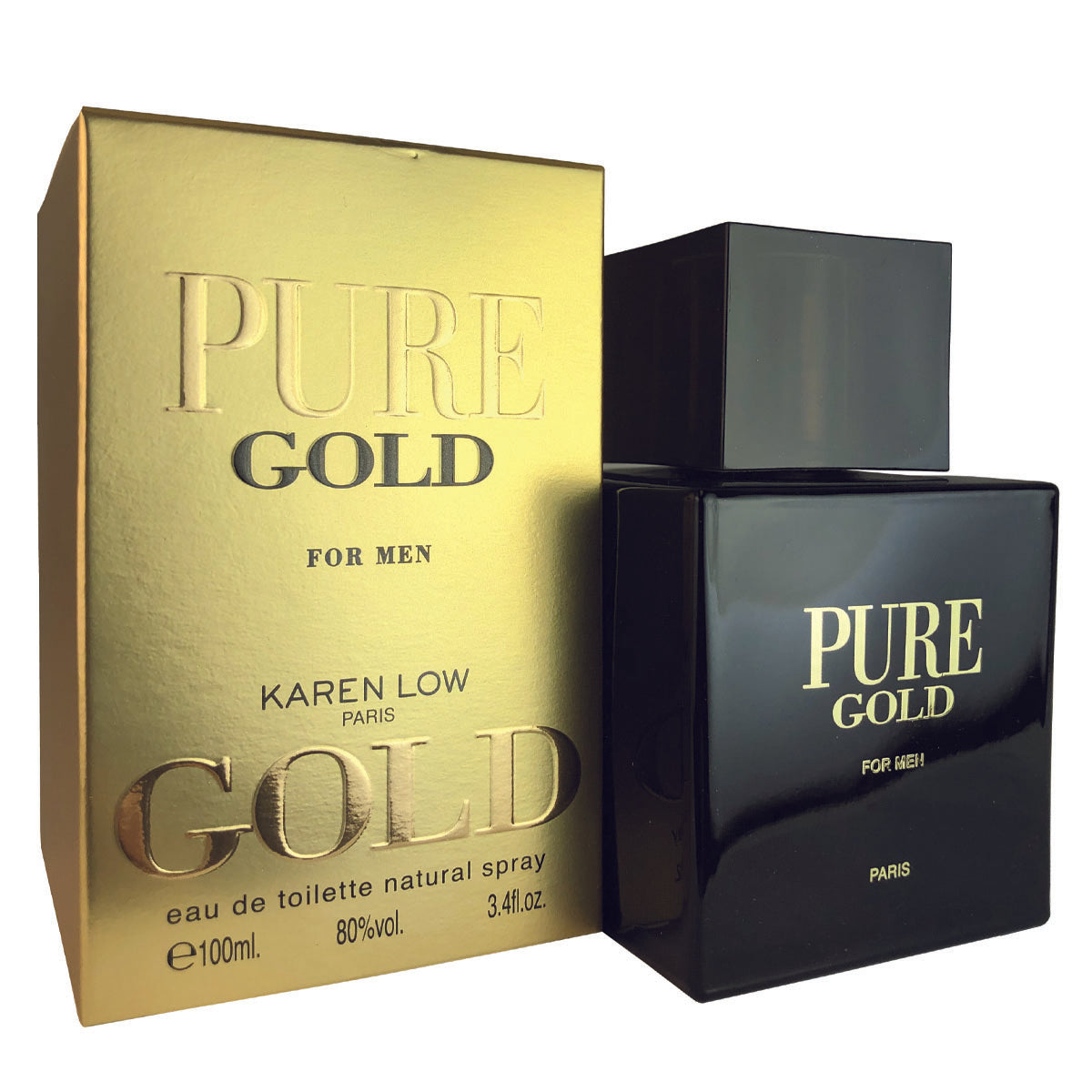 Pure Gold for Men by Karen Low 3.4.oz Eau de Toilette Spray