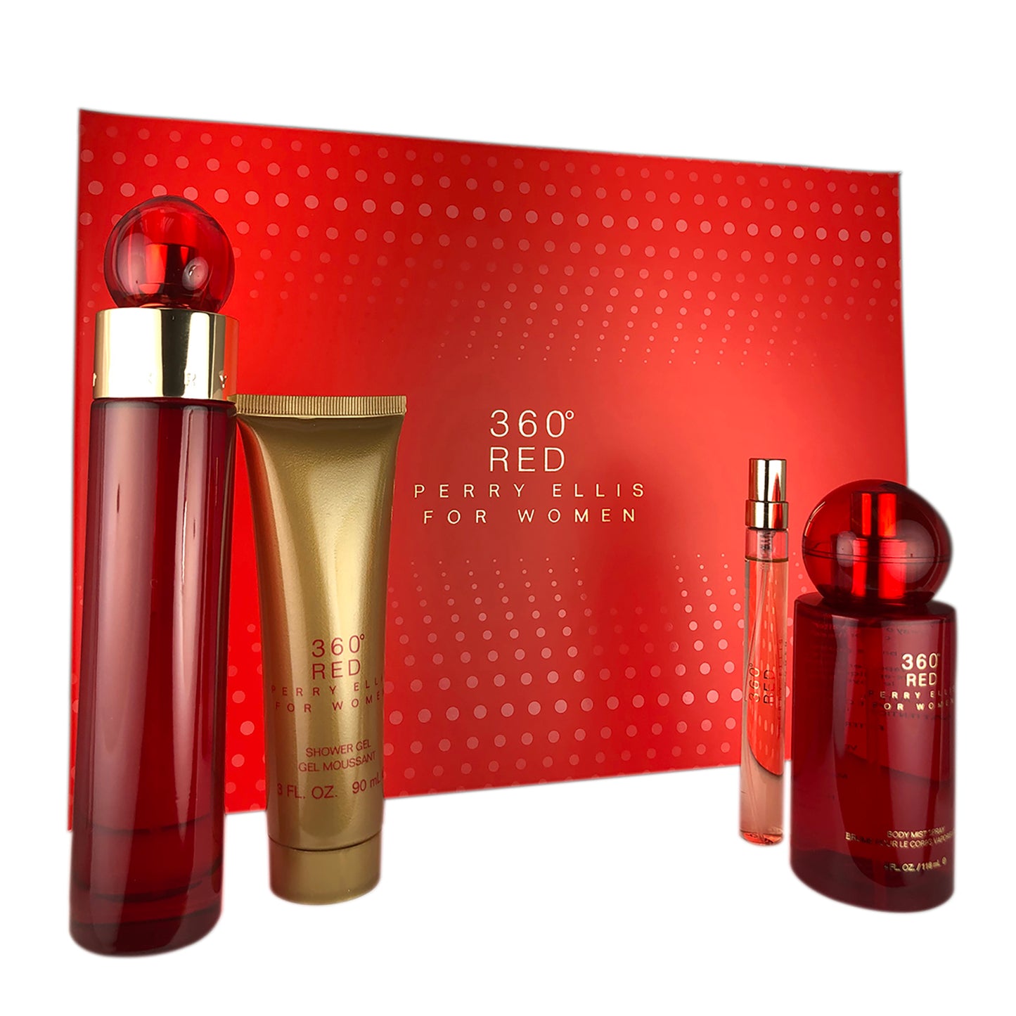 360 Red for Women by Perry Ellis 4 Piece Gift Set