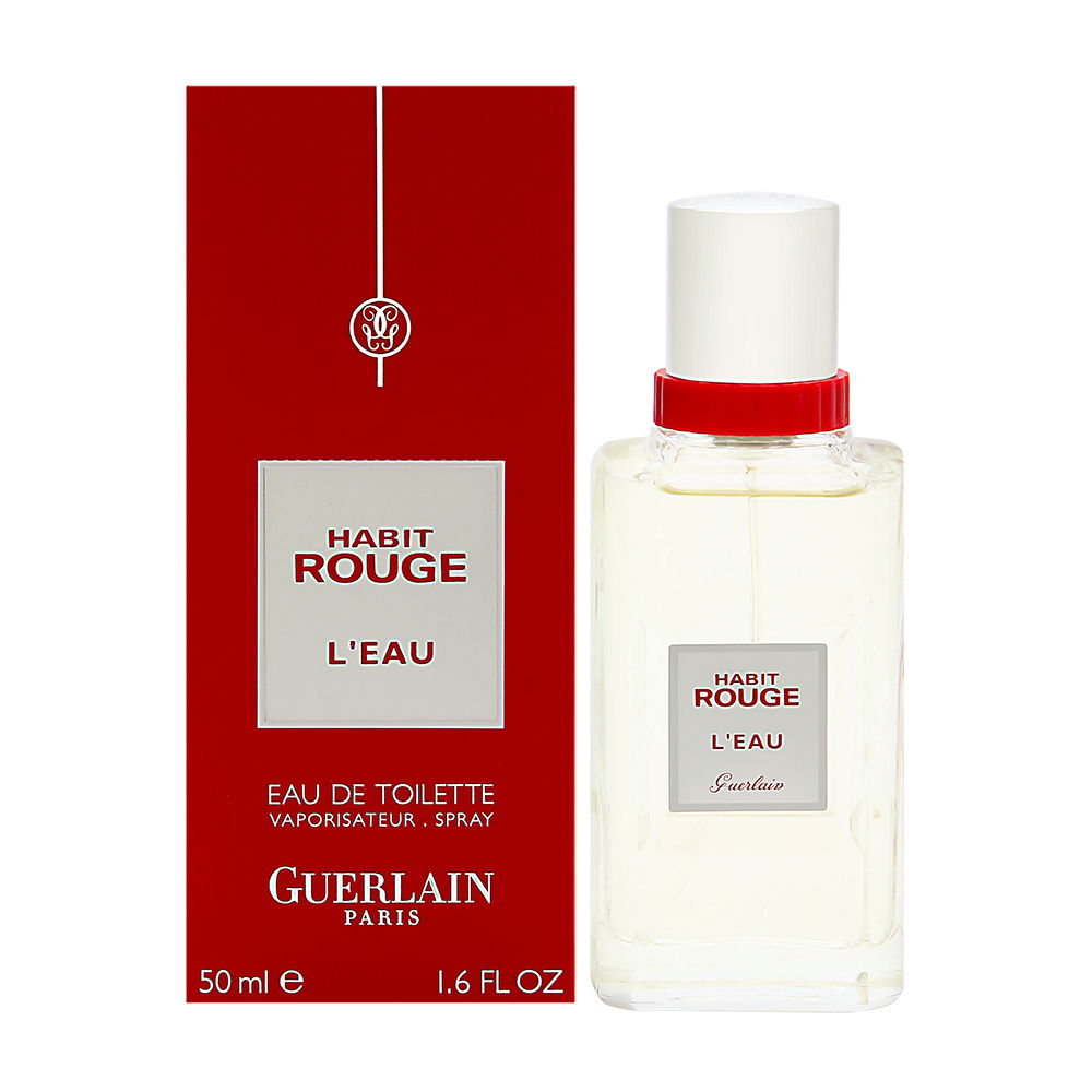 Habit Rouge L'eau by Guerlain for Men 1.6 oz Eau de Toilette Spray