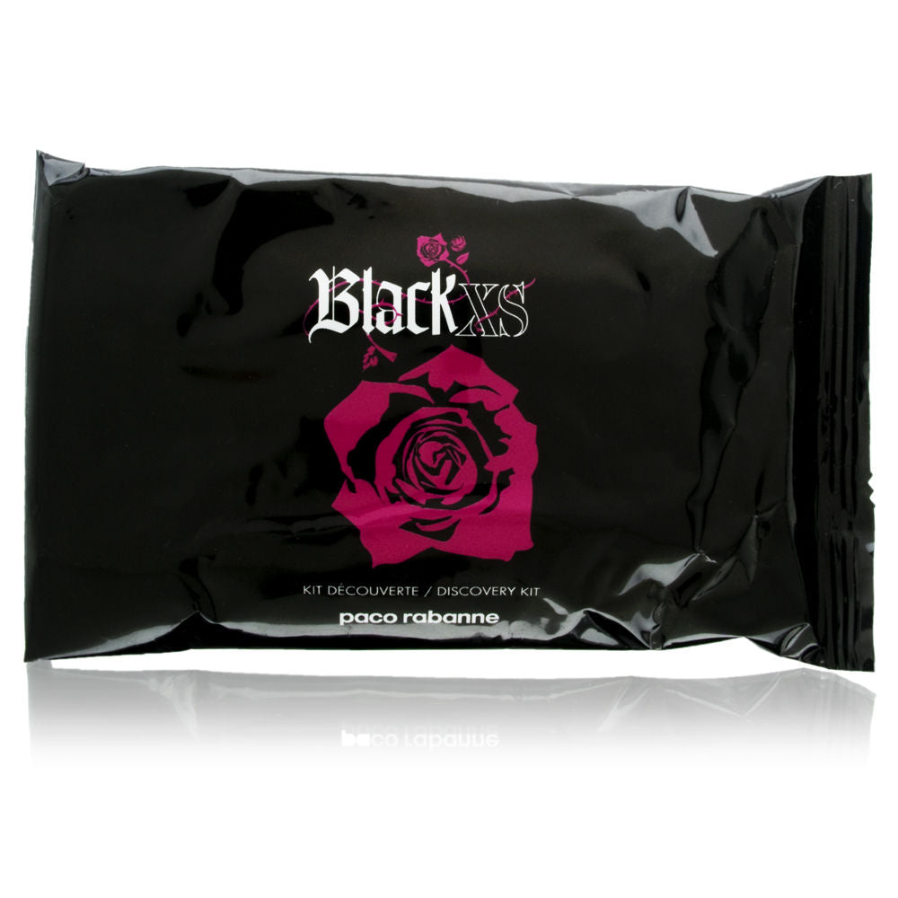 Black XS by Paco Rabanne for Women 0.03 oz Eau de Toilette Sampler Vial Spray + Bracelet + Tatoo