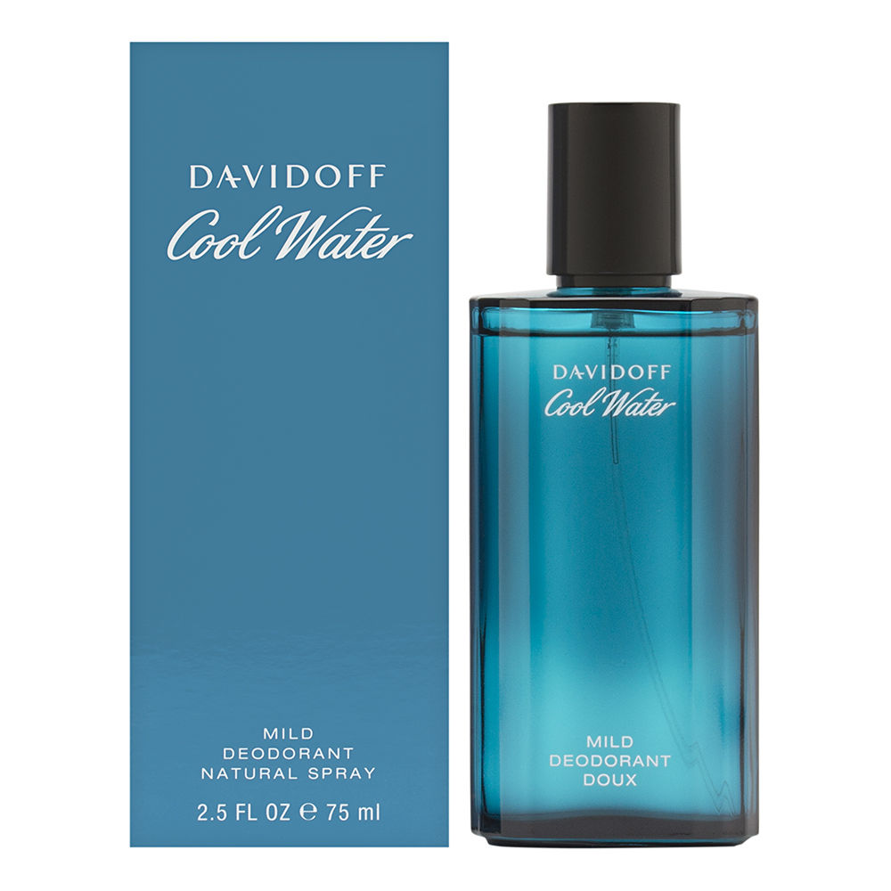 Cool Water by Davidoff for Men 2.5 oz Mild Deodorant Spray (Glass Bottle)