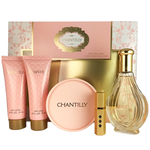 Chantilly 5 Piece Gift Set For Women by Dana 3 oz Spray