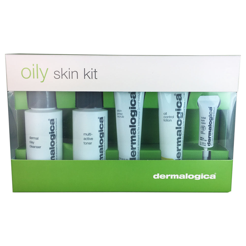 Dermalogica Skin Kit Cleanse Tone Scrub Lotion Eye Care for Oily Skin 5 Pieces