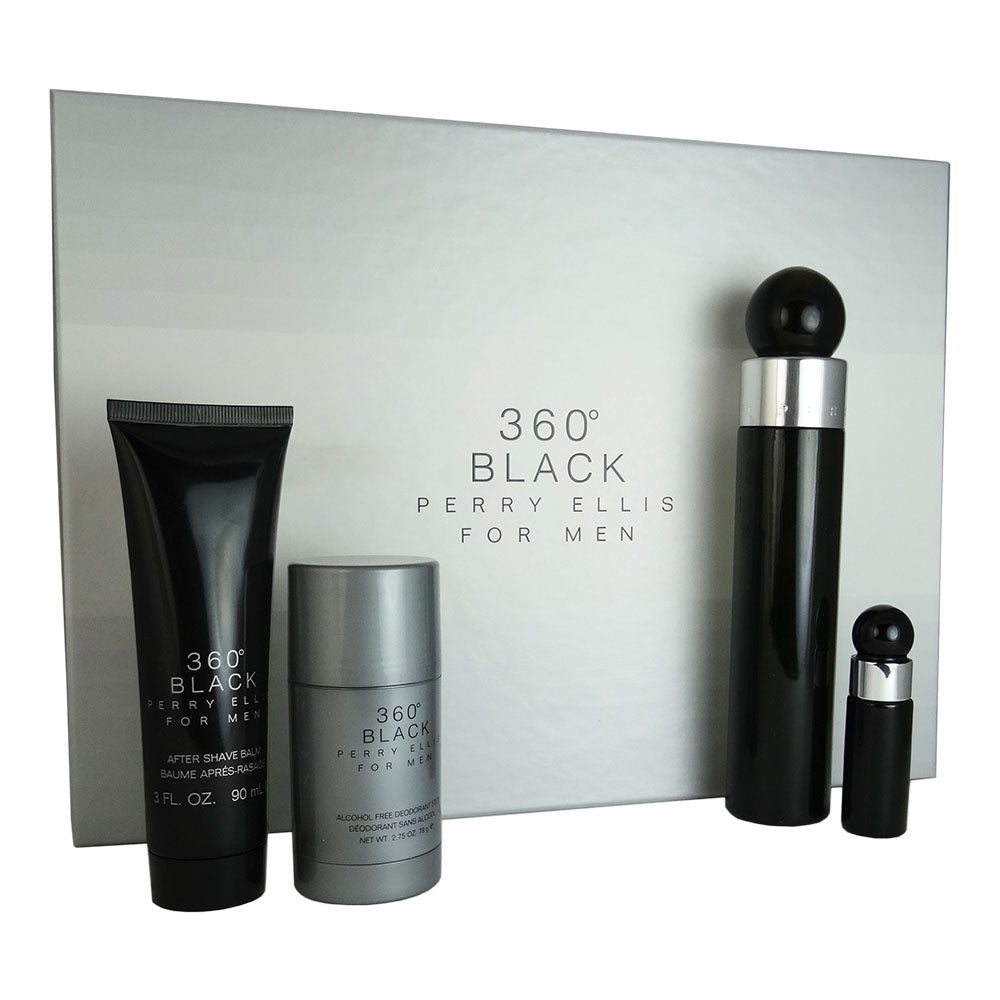 360 BLACK for Men by Perry Ellis 4 Piece Gift Set