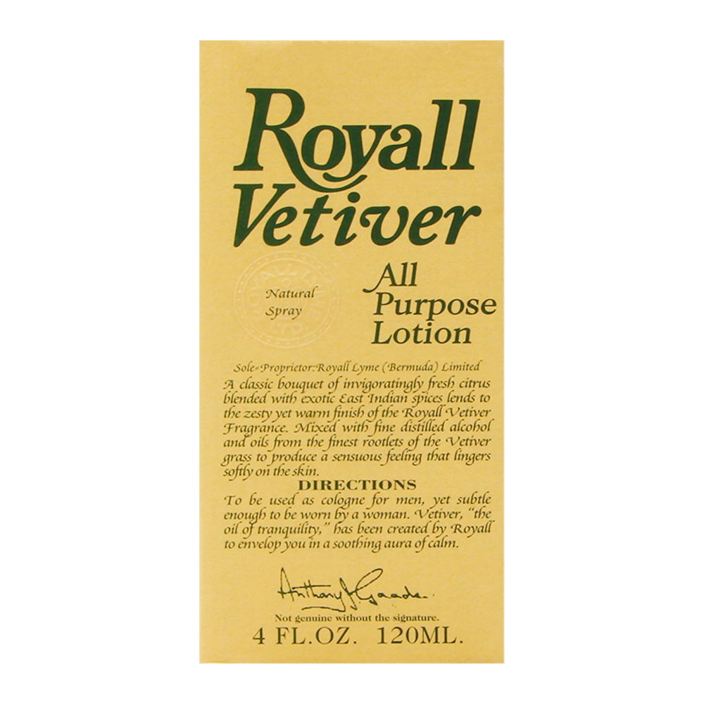 Royall Vetiver by Royall Fragrances for Men 4.0 oz All Purpose Lotion Spray