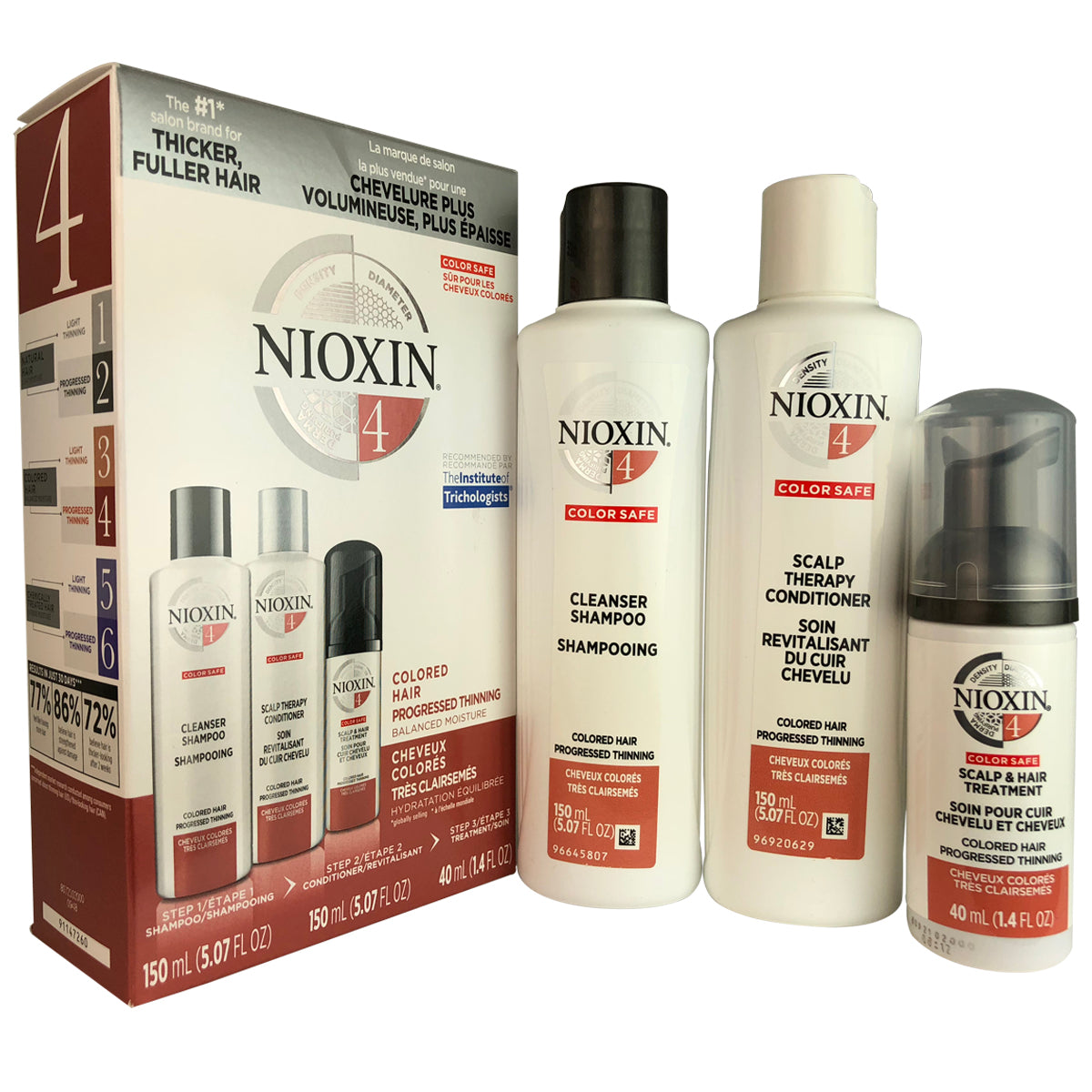 Nioxin System #4 Hair Trial Kit Cleanser Scalp Therapy Scalp Treatment 5.07 oz