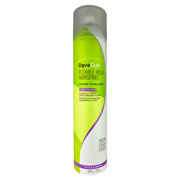 DevaCurl Flexible Hold Hairspray Touchable Finishing Styler for Shine & Finish 10 oz 100% Sulfate Paraben Silicone Free