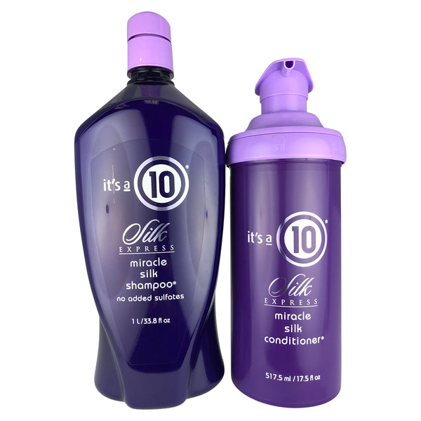 It's A 10 Silk Express Miracle  Silk Shampoo & Conditioner No Added Sulhates 33.8 oz/17.5 oz