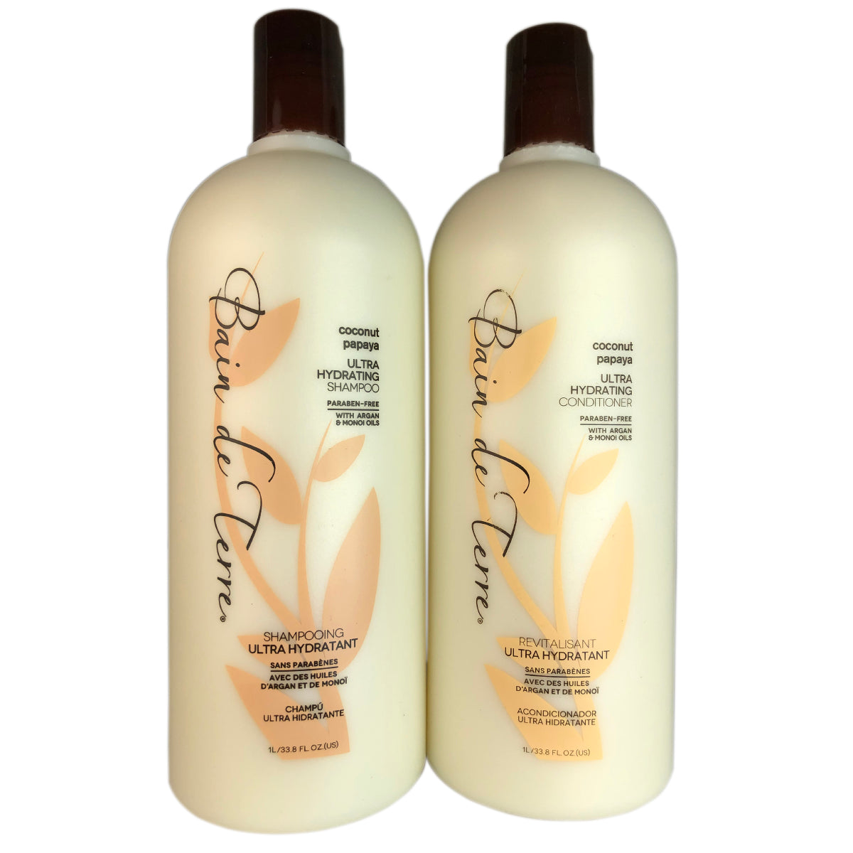 Bain de Terre Coconut Papaya Ultra Hydrating Shampoo+Conditioner 33.8 oz ea