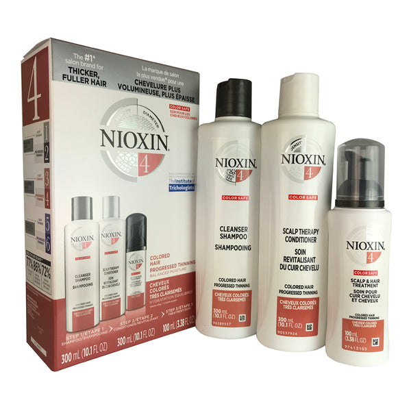 Nioxin #4  Hair Care System 3 Pc Kit for Colored Progressed Thinning Hair 10.1 oz