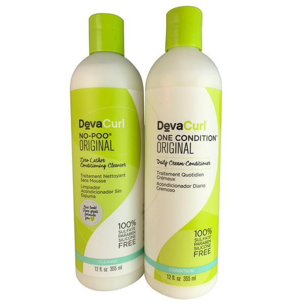 Devacurl No-Poo and One Condition Original Duo for Hair 12 oz Each