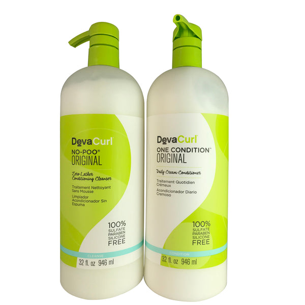 Devacurl No-Poo and One Condition Original Duo for Hair 32 oz Each