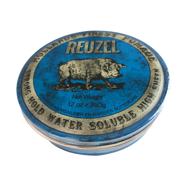 Reuzel Hollands Finest Hair Pomade Strong Hold Water Soluble + Sheen/Blue 12 oz