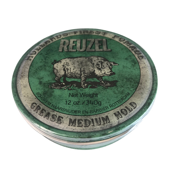 Reuzel Hollands Finest Grease Medium Hold Hair Pomade 12 oz Green Can
