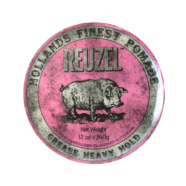 Reuzel Hair Pomade, Pink Grease Heavy Hold Water Soluble, 12 Oz