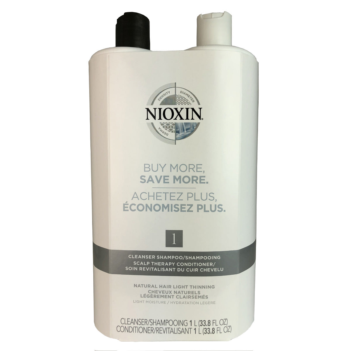 Nioxin System 1 Cleanser And Scalp Hair Therapy Duo 33.8 oz Each