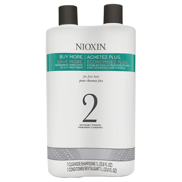 Nioxin System 2 Cleanser And Scalp Hair Therapy Duo 33.8 oz Each