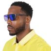 Picture of Maui Jim Honokalani Blue Hawaii Rectangular Men's Sunglasses B455-14 57
