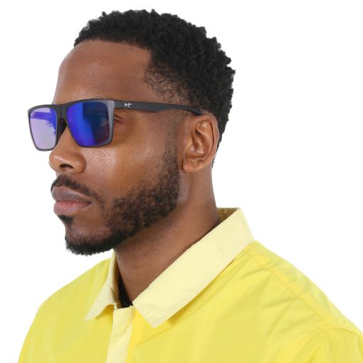 Picture of Maui Jim Honokalani Blue Hawaii Rectangular Men's Sunglasses B455-14 57