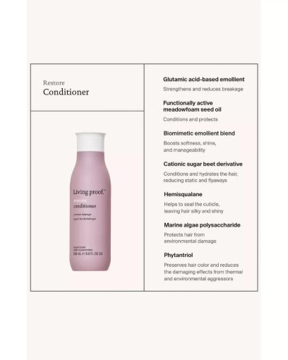 Picture of Living Proof Restore Conditioner – Deeply Fortifies Dry & Damaged Hair (8.0 fl. oz. / 236 ml)