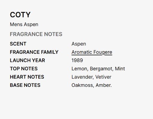 Picture of Aspen By Coty Cologne  4.0 OZ